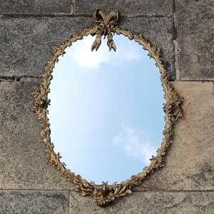 Fine Antique French Louis XVI Gilt Bronze Oval Wall Mirror, c.1880 (24).jpg